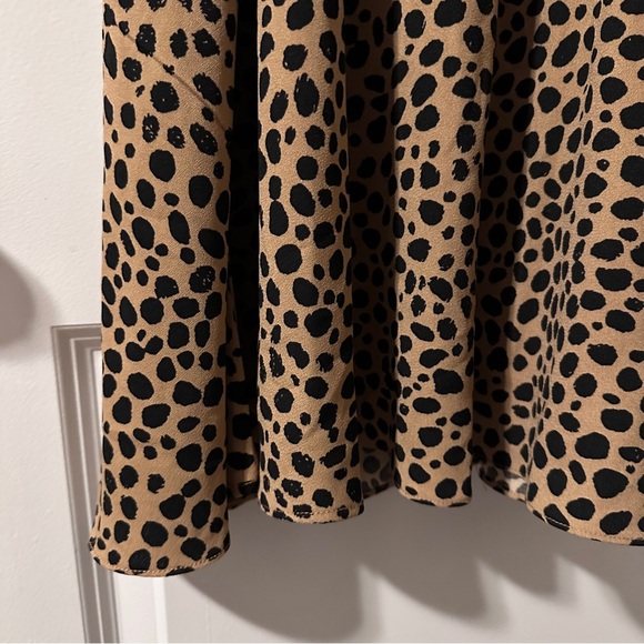 Gibson Latimer Beige Leopard Print Neck Tie Dress Women’s Size 6 EUC Classic - Picture 10 of 16